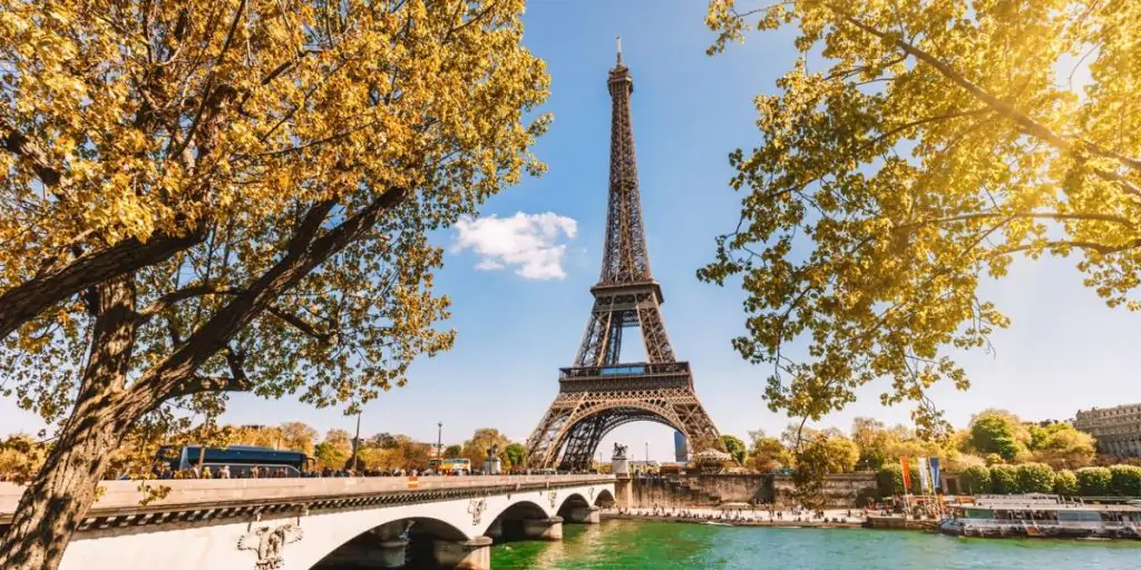 eiffel tower and the river seine