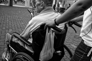 Wheelchair user and carer