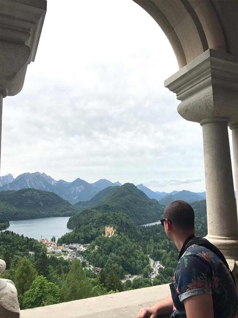 Image of Hohenschwangau from the balcony of Neuschwanstein