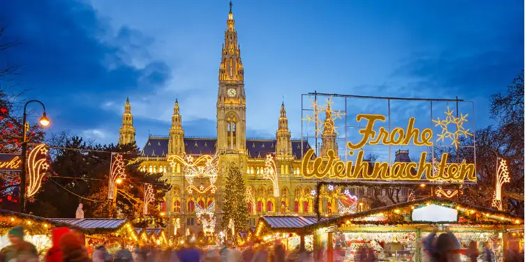 an image of the Christmas Market in Vienna, Austria