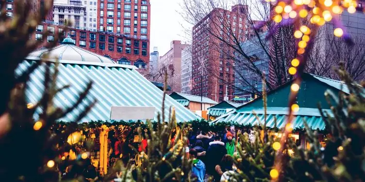 A Christmas market in Union Square, Manhattan