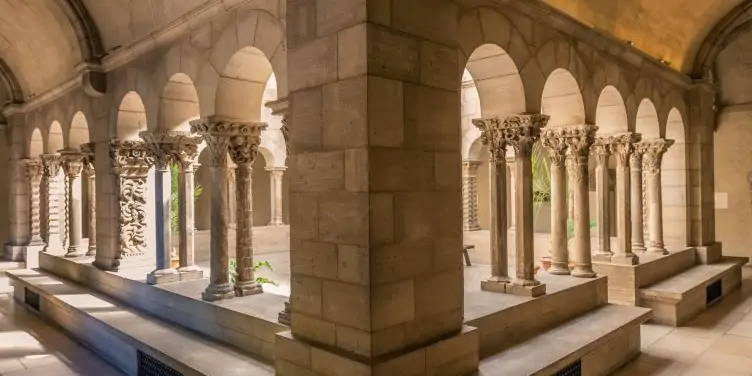 Cloister arch perspective in The Cloisters of New York City