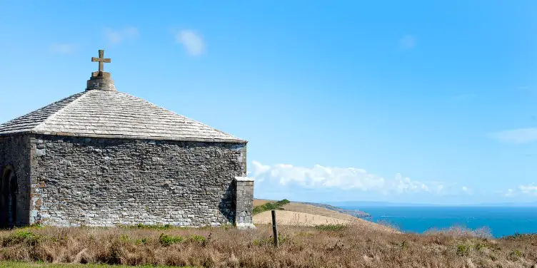 an image of St Aldhelm's Chapel, on the Jurassic Coast in Dorset