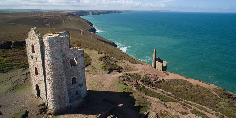 A castle on a cliff in Cornwall