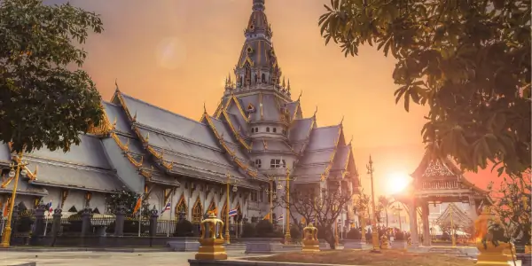 Thailand Temple at Sunset