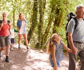family on uk walking holiday