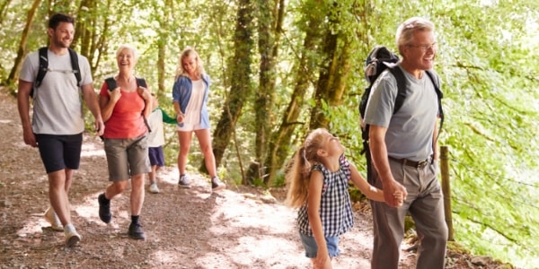 family on uk walking holiday
