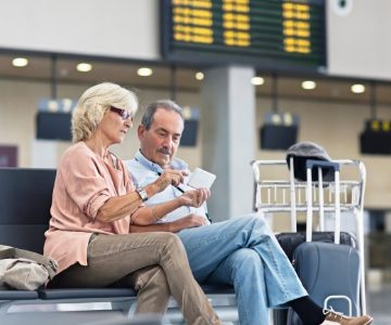 older couple at the airport