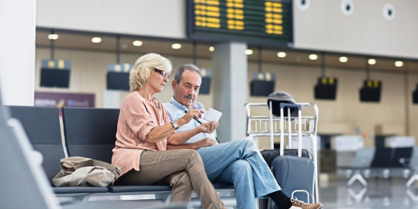 older couple at the airport
