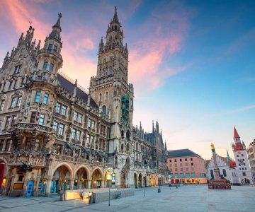 sunset in munich germany