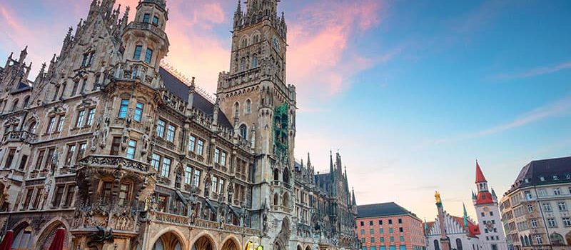 sunset in munich germany