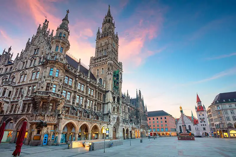 sunset in munich germany