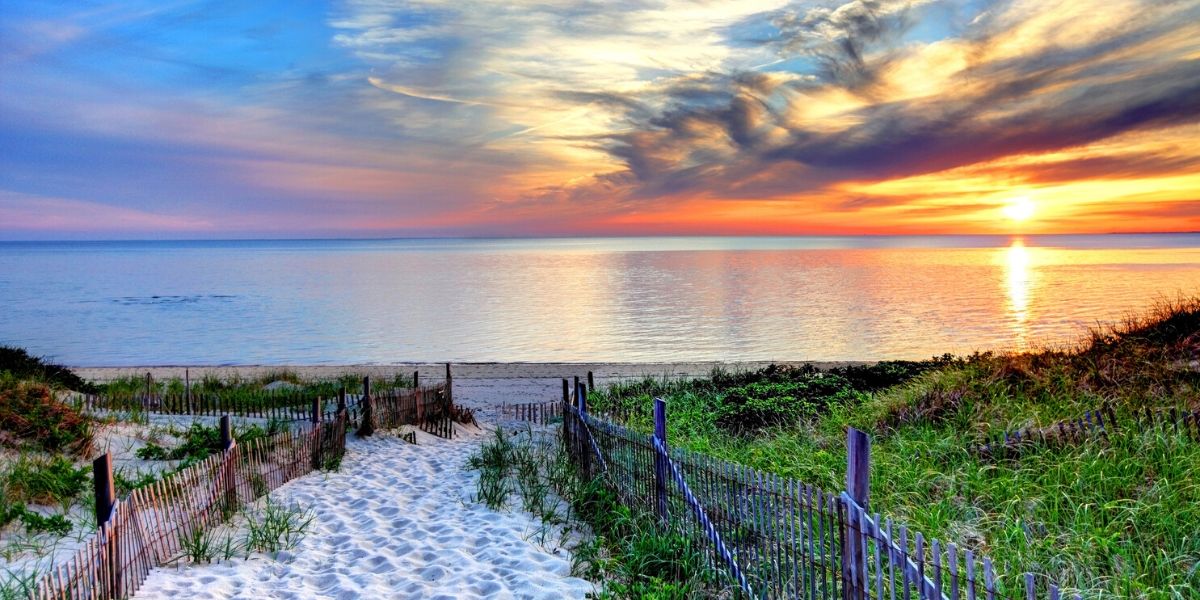 Beach sunset New England