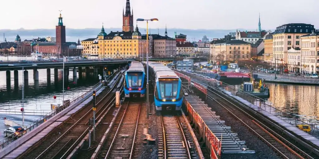 travelling by train in stockholm sweden