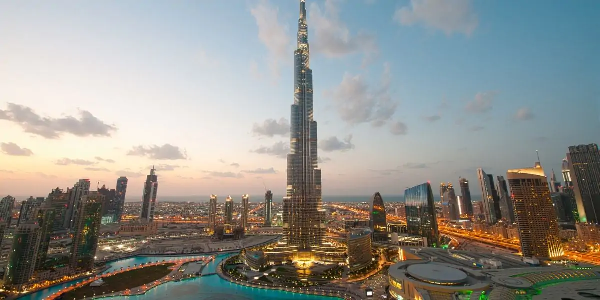 city lights in dubai