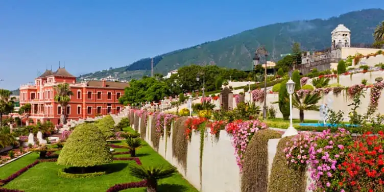 Views of the flower gardens in La Orotava in Tenerife