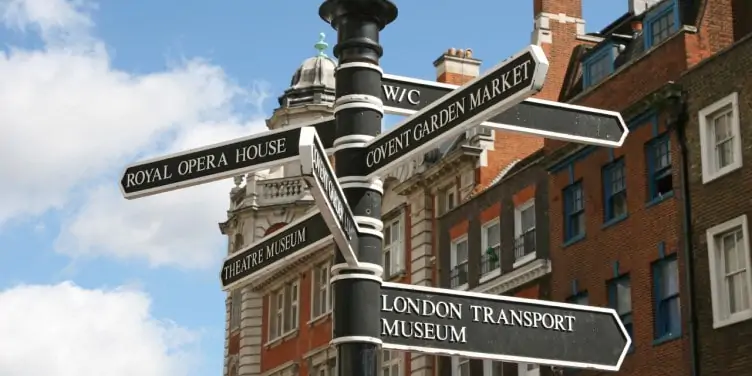 Covent Garden signpost in London