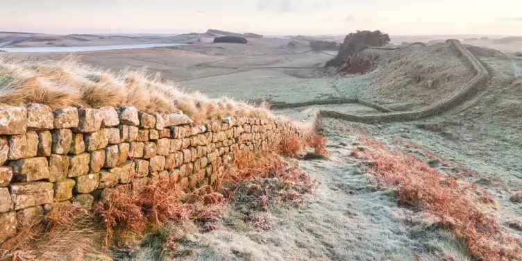 Hadrian's Wall on a cold and frosty morning