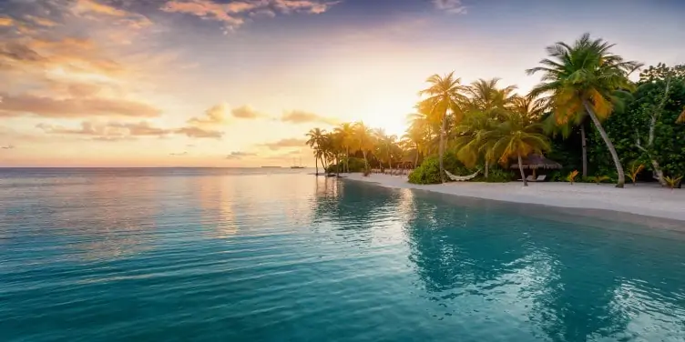 Sunrise landscape view in the Maldives