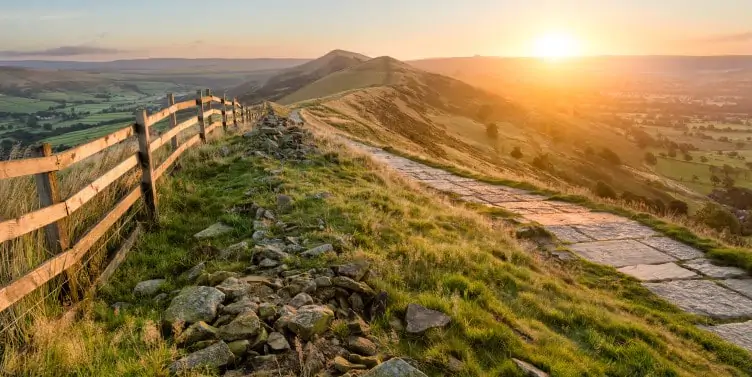 Stone footpath in the English Peak District