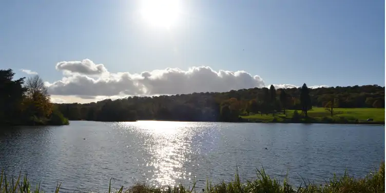 an image of the mile-long lage at Trentham Gardens, Staffordshire