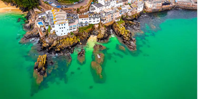 an image of St Ives from above the sea