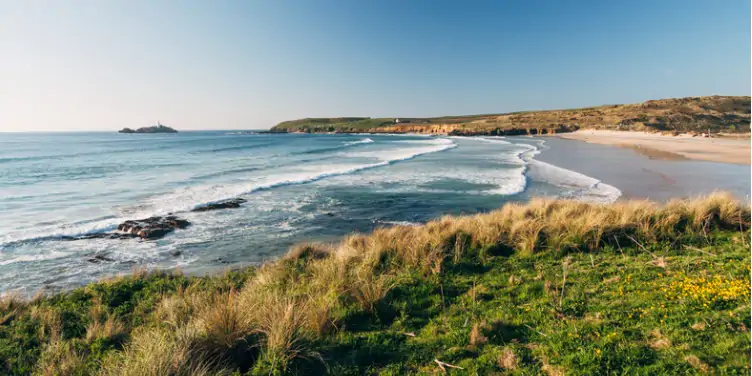 an image of Godrevy beach, near St Ives in Cornwall