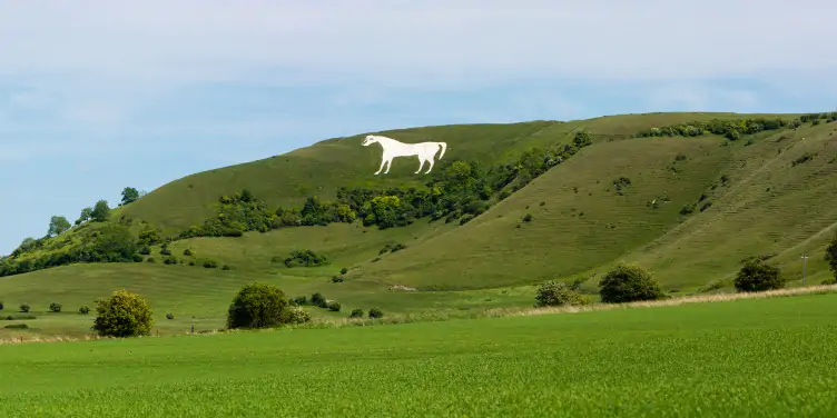 an image of the Westbury White Horse, along the Great West Way