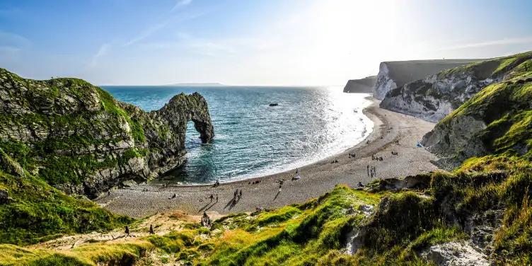 an image of the beach at Durdle Door in Dorset, UK