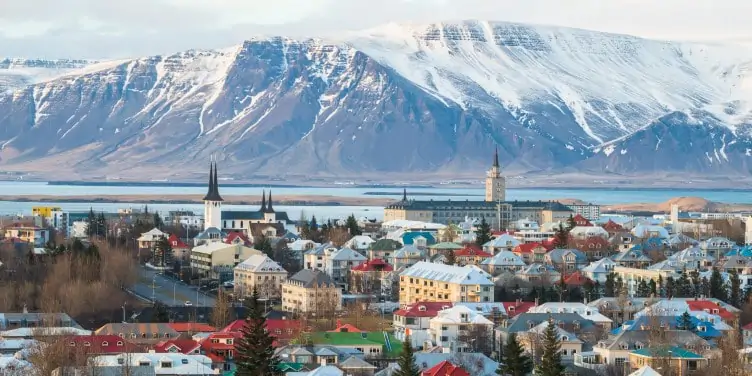 View of Reykjavik city in Iceland