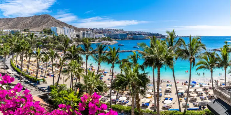 View of Anfi beach and resort in Gran Canaria, Spain