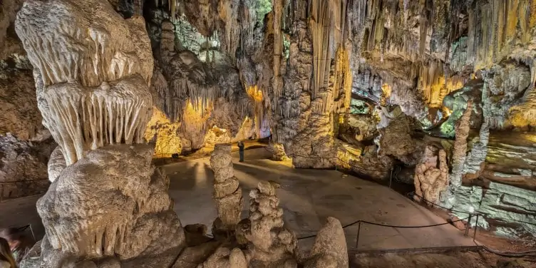 Geological formations in famous Nerja Cave, in Southern Spain