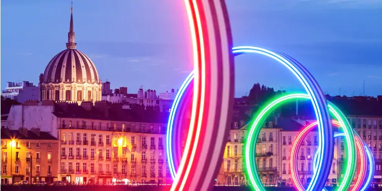 an image of Notre-Dame-de-Bon-Port Church from Island of Nantes, France