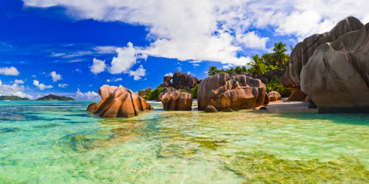 Beach Source d'Argent at Seychelles