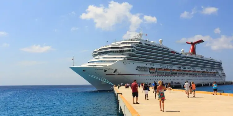 Boarding cruise ship at Cozumel