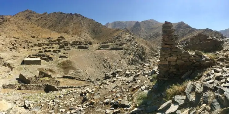 Trekking route in a mountainous area of Uzbekistan