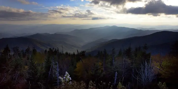 View of the Great Smoky Mountains national park in Tennessee