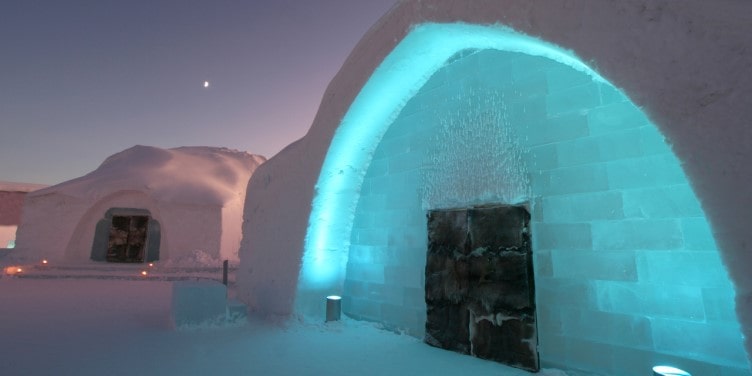 Entrance to Icehotel in Sweden
