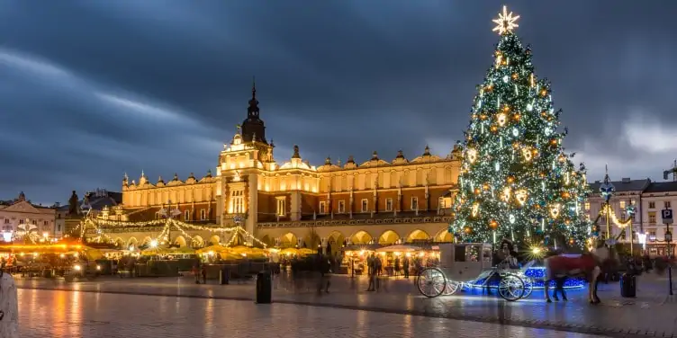 Main market square in Krakow Poland