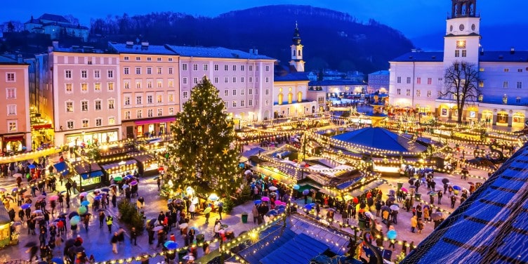 Famous Christmas market in Salzburg