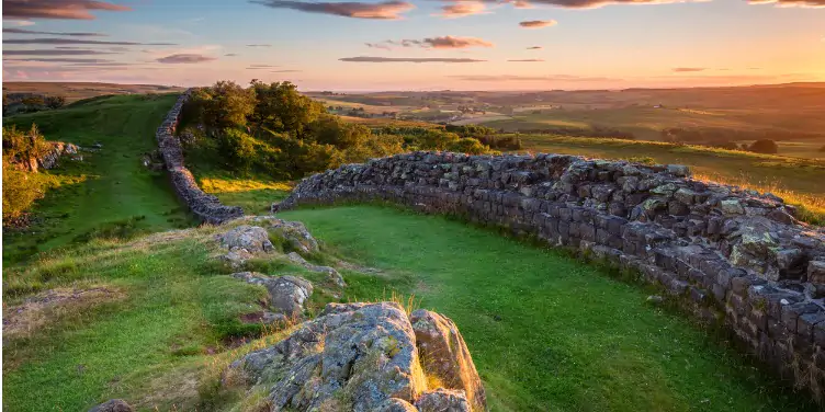 An image of the sunset along the Hadrian’s Wall Path