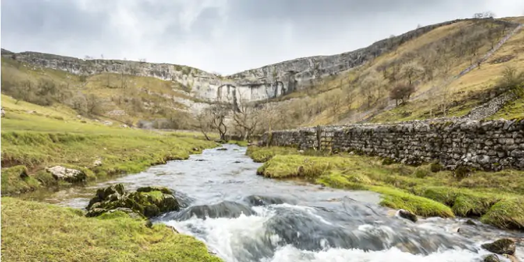 An image of Malham Cove in the Yorkshire Dales, on the Pennine Way