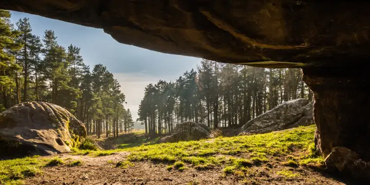 An image of St Cuthbert’s Cave, a point of interest on St Cuthbert’s Way