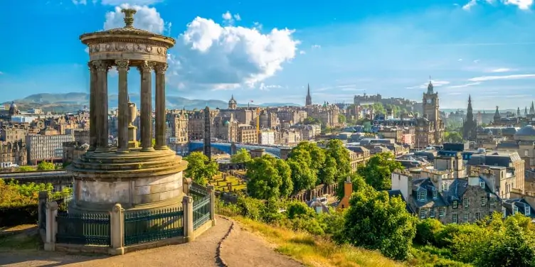 Calton Hill looking over Edinburgh