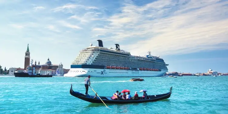 Celebrity cruise ship in the Grand Canal, Venice