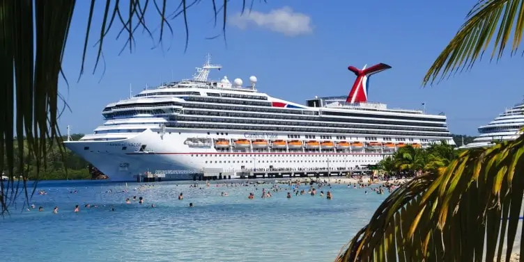 Cruise ship docked in the Caribbean