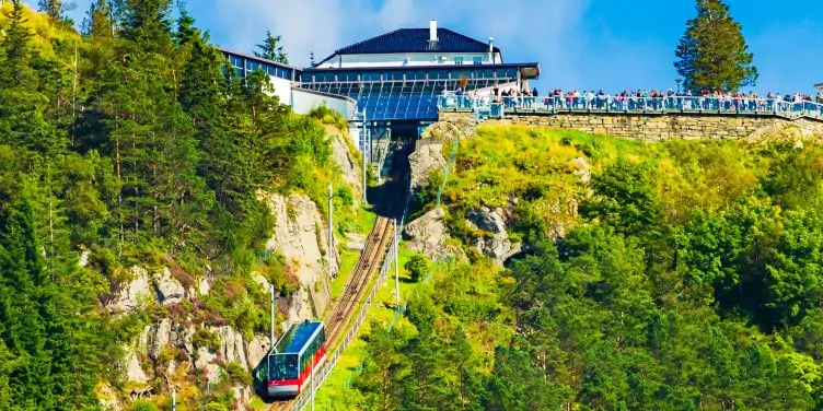 Funicular Railway in Bergen, Norway