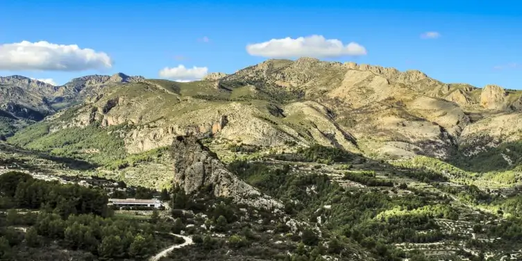 Landscape view of the Valley of Guadalest
