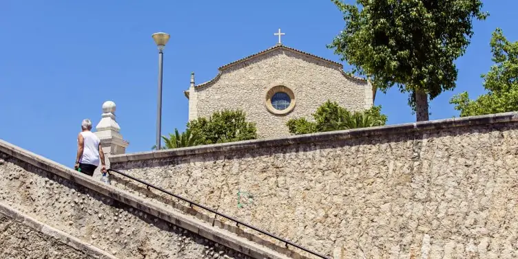 Stairs leading up to Lloseta parish church