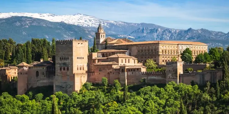 View of the famous Alhambra in Granada